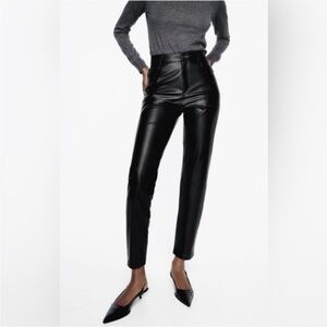 Zara High Rise Faux Leather Pants